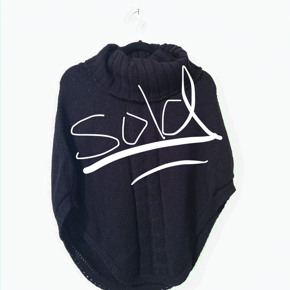 Black Poncho Sweater